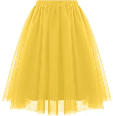 Produktbild von ASKSA Damen Tuellrock 50Er Rock Retro Ballet Tanzrock 3 Lagig Tuetue Rockabilly Unterrock Tanzkleid Abendkleid Zubehoer Karneval Tutu,Gold,XXL
