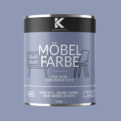 Produktbild von Kenzopaints 750ml Möbelfarbe Möbellack Buntlack Farbraum - Indigo