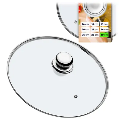 Immagine prodotto di Coperchio in vetro KADAX con manico in metallo "Finsta ", coperchio resistente al calore per pentola, 30 cm