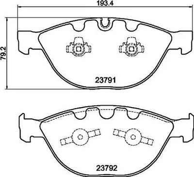Produktbild von HELLA Bremsbeläge Satz Vorne Bremsklötze für BMW 5 Limousine (E60) 8DB 355 006-551