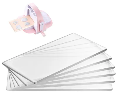 Produktbild von SucceBuy Stanzplatten 6er-Set, 170 x 80 x 2,5 mm, Schneidepads aus Polycarbonat, kompatibel mit Stanz- und Pr?gemaschinen KM-1830, ideal fš¹r Scrapbooking und Kartenherstellung, transparent