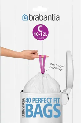Image de BRABANTIA Sacs poubelle emballage distributeur 12 l (C) 40 pièces
