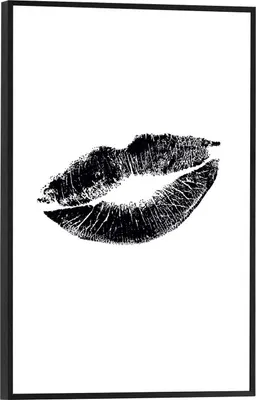 Produktbild von Wandbild - Schwarz - Weiß - 20 x 30 cm - Hot Lips
