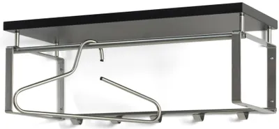 Produktbild von Garderobe Wandgarderobe Rex 3 in Nickeloptik, Hutablage in Schwarz
