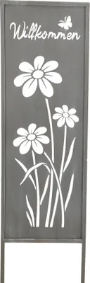 Produktbild von Gartenstecker Willkommen H83cm Stele Grau Betonoptik Garten-Deko Gartenschild
