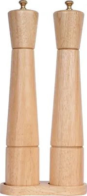 Produktbild von Salz- und Pfeffermühlen-Set - Verstellbar - Edelstahl und Holz - 32 cm