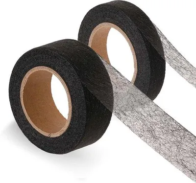 Obrázok produktu pre Čierne pletené stuhy na prišívanie, 2 ks, 20 m x 10 mm a 25 mm