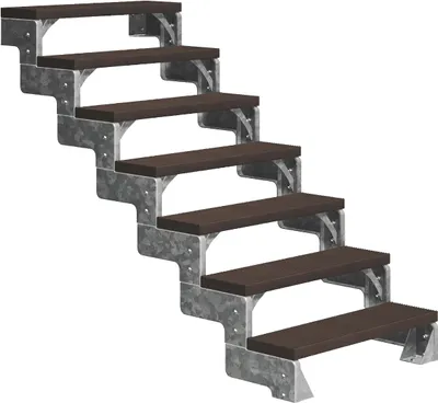 Produktbild von Dolle Außentreppe Gardentop 126-154cm Geschosshöhe mit Trimax dunkelbraun 100cm breit ohne Geländer