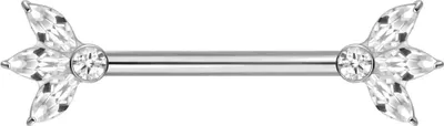 Produktbild von Brustwarzenpiercing, Zungenpiercing, Intim-Piercing Titan Nippelpiercing mit Innengewinde LOTUSBLÜTE