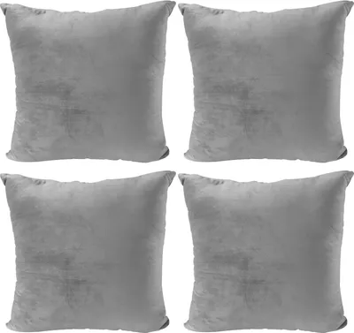 Produktbild von 4er Set Samt Soft Solid Dekorative Quadrat Wurf Kissenbezš¹ge Set Kissen Fall fš¹r Sofa Schlafzimmer Grau 45*45 cm