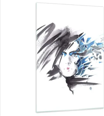 Produktbild von Bilder auf glas - Einteilig - Frau Gesicht Illustration Make-up - 80x120cm - Glasbilder - Wandbilder - Bilder - Wanddekoration aus Glas - Glas Bilder - Wandbild auf Glas - GPA80x120-3020