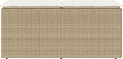 Zdjęcie produktu dla VidaXL 4104149, Kremowy, Rotang, Stal, 110 kg, Dorośli i dzieci, 1100 mm, 400 mm