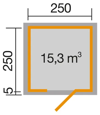 Produktbild von WEKA 413.2525.60000 Gartenhaus/Blockbohlenhaus AVELLINO 1 /Einzeltür ; Größe: 1 ; Farbgebung: Naturbelassen ; Wandstärke: 45 mm ; Maße (LxBxH): 255 cm x 250 cm x 244 cm ; Seitenwandhöhe: 239 cm