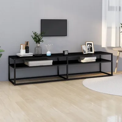 Immagine prodotto di Maison Exclusive - Mobile TV nero 180x40x40,5 cm in vetro temperato