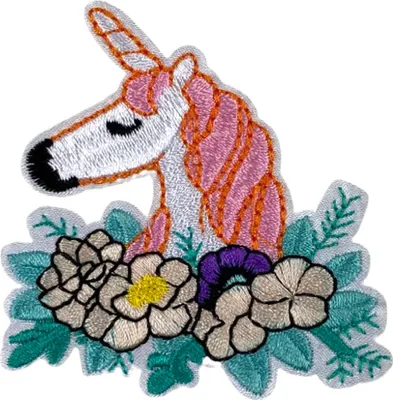 Produktbild von Einhorn-Pink-Mähne-Emblem-Aufnäher zum Aufbügeln
