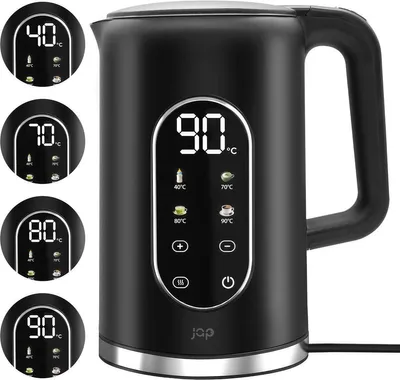 Productafbeelding van JAP Appliances Aquanova - Waterkoker (1.7 liter) met temperatuurregeling - Warmhoudfunctie - 40°C voor babyvoeding - Zwart