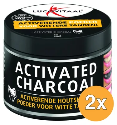 Productafbeelding van 2x Lucovitaal Activated Charcoal Houtskoolpoeder (50 gr)