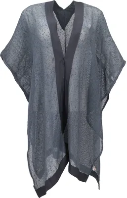 Produktbild von Offener Boho Cardigan, Plus Size Jacke, Kimono - Graublau, Damen, Baumwolle, Jacken, Mäntel & Ponchos