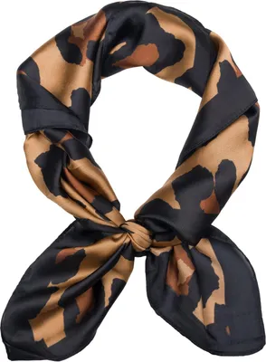 Produktbild von styleBREAKER Damen Halstuch Leopard Print Quadratisch, Braun-Schwarz