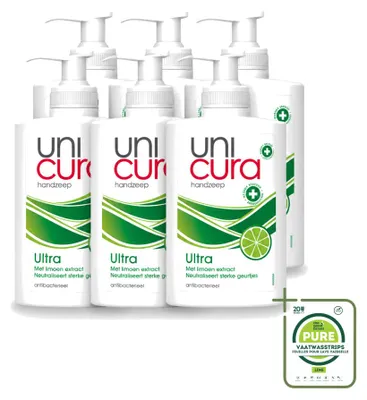 Produktbild von 6 x Unicura Ultra Flüssigseife - Pflegend - 250 ml - Großpackung - 6 Stücke