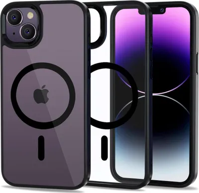 Produktbild von Tech-Protect Magmat MagSafe Hülle für iPhone 14 Plus, Schwarz/Transparent