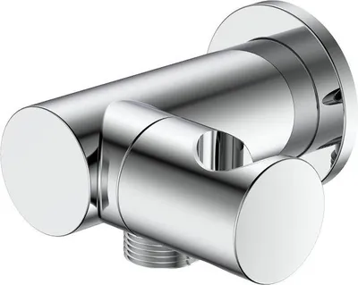 Produktbild von Avapax | Anschlusswinkel Mit Halterung - Chrom Hochglanz - Unterputzmontage - Geometrisches Design - Langlebiges Messing