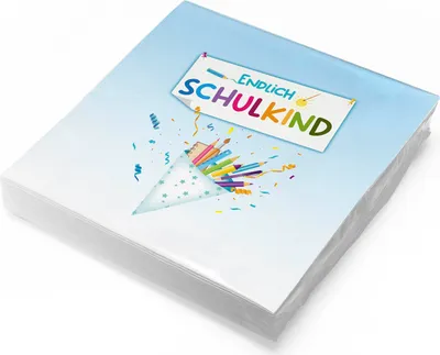 Produktbild von itenga 20x Serviette Schulanfang Endlich Schulkind hellblau