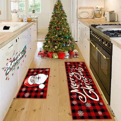 Produktbild von Weihnachtsteppich Rutschfest Waschbar 43x75+43x150cm