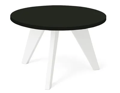 Produktbild von DEKORI_INTERIORS, LORA Couchtisch, 75 cm – minimalistisch, leicht und zeitlos für moderne Interieurs (Eiche Schwarz/Weiß)