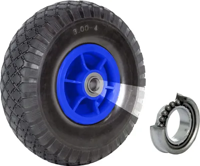 Produktbild von Sackkarrenrad Luftrad 260x85 mm 3.00-4 60 mm versetze Nabe Ø 20 mm blau robustes 4 PR Gewebe
