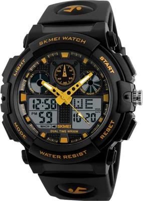 Produktbild von SKMEI 1270 Quarz Digital Elektronische Herrenuhr Mode Laessig Outdoor Sports Maennliche Armbanduhr Dual Time 5ATM Wasserdicht Leucht