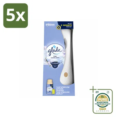 Produktbild von 5 x Glade Automatic Spray Starterset - Pure Clean Linen - 269 ml - Vorratspackung - 5 Stücke