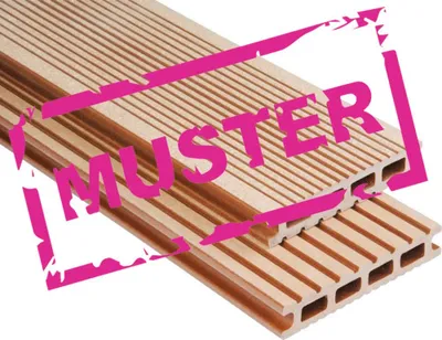 Produktbild von Handmuster zu Konsta WPC Terrassendiele Futura Hohlkammerprofil gebürstet 145 x 26 mm braun