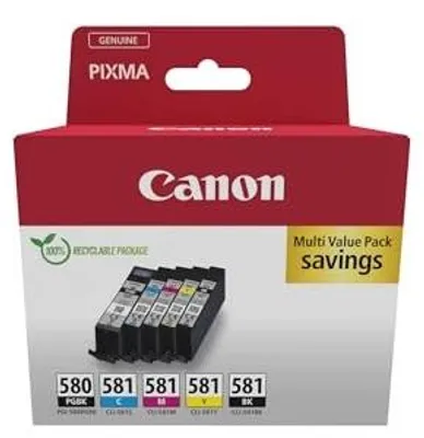 Zdjęcie produktu dla Wkłady atramentowe canon pgi 580 cli 581 oryginalne 5 szt zestaw