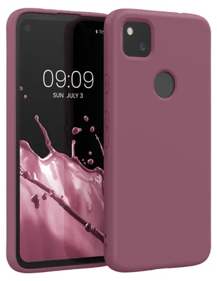 Produktbild von kwmobile Hülle kompatibel mit Google Pixel 4a Hülle - gummierte TPU Silikon Handyhülle - Schutzhülle für kabelloses Laden - Case in Dark Rose