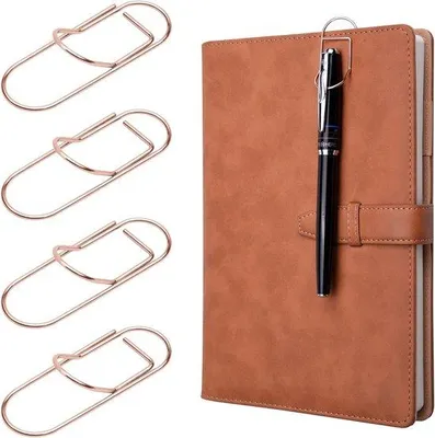 Produktbild von Roségolden Penhalter Clip - 12 Stücke - Für Notizbücher, Tagebücher und Kalender