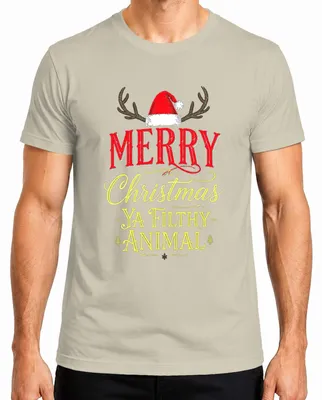 Productafbeelding van Merry Christmas Ya Filthy Animal, Kerst, Kevin Alleen Thuis, Heren T-shirt, Natuur, XXL