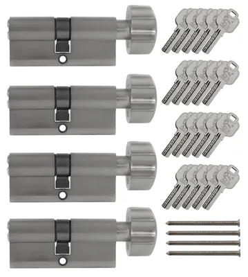 Obrázok produktu pre 4 x cylindrické zámky, priemer 70 mm, s rovnakým kľúčom, vrátane 20 kľúčov