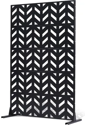 Produktbild von VEVOR Paravent, 120x50,8x183 cm, Raumteiler für den Außenbereich, freistehende Trennwand mit Ständer, dekorativer Garten-Sichtschutz, Schwarz