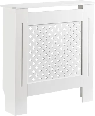 Zdjęcie produktu dla Obudowa grzejnika z płyty MDF, biała, 78 x 19 x 82 cm, osłona grzejnika