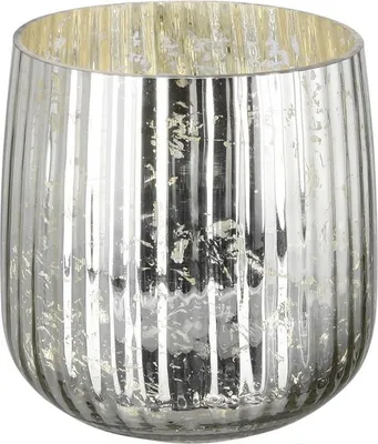 Produktbild von Fink DARCY, Windlicht, Glas, antik silber, L. 18 cm, B. 18 cm, H. 18 cm, D. 18 cm 115352