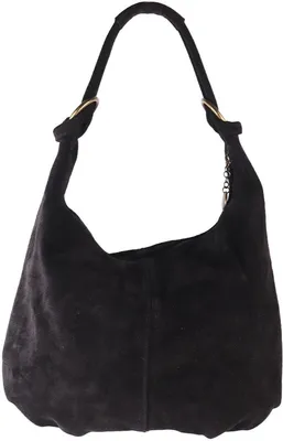 Productafbeelding van Giuliano lederen schodertas Odina - Suede -  Italy - Zwart