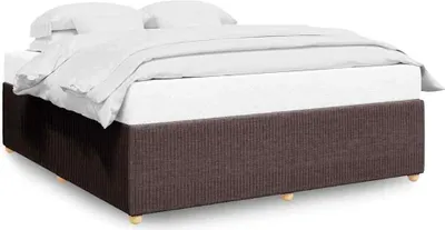 Image de vidaXL Cadre de lit sans matelas brun foncé 180x200 cm Tissu