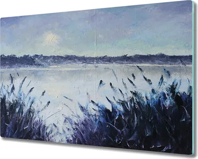 Produktbild von Coloray Hackbrett Herdabdeckplatte 80x52 cm Küchenbrett Kochplattenabdeckung Schneidebrett - See Nachthimmel