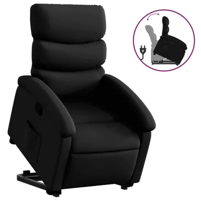 Produktbild von Relaxsessel mit Aufstehhilfe Schwarz Kunstleder
