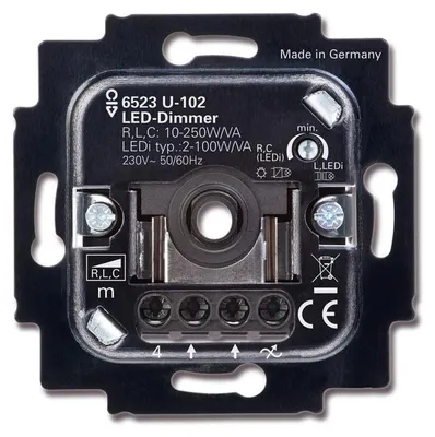 Zdjęcie produktu dla Busch Jäger LED ściemniacz obrotowy podtynkowy 6523 U-102 (6523U) NOWOŚĆ