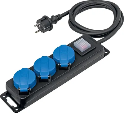 Produktbild von as-Schwabe 3-fach Steckdosenleiste 1,5m Mehrfachsteckdose mit Schalter 230V IP44