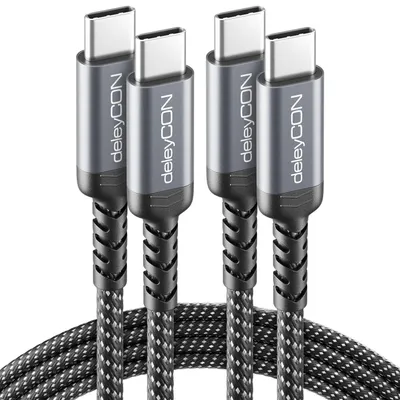 Produktbild von deleyCON 1m USB-C Kabel PD3.1 240W USB-C auf USB-C ( 2 Stück )