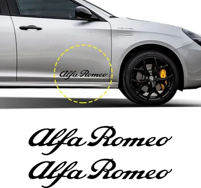 Produktbild von Alfa Romeo Aufkleber Offizielle Logo Schrift, Schwarz, 25 cm, 2 Stücke