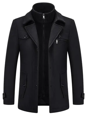 Produktbild von Herren Winterjacke aus Wolle, Kurze Jacke mit Slim Fit für Business und Freizeit